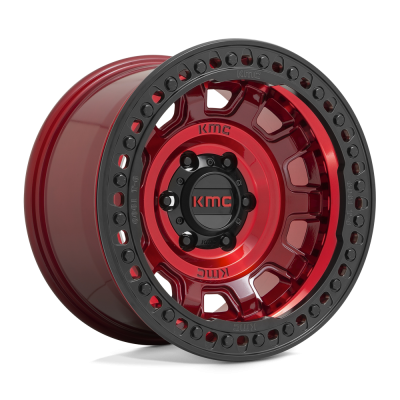 KMC - KMC Wheels KM236 TANK BEADLOCK 17x9 5x5.0 -15mm Candy Red KM23679050915N