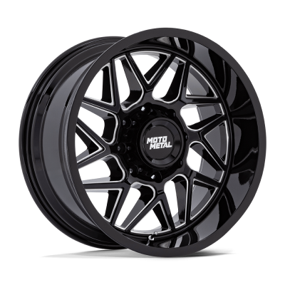 Moto Metal - Moto Metal MO812BE20106818N MO812 TURBINE 20x10 6x5.5 -18mm Gloss Black/Milled