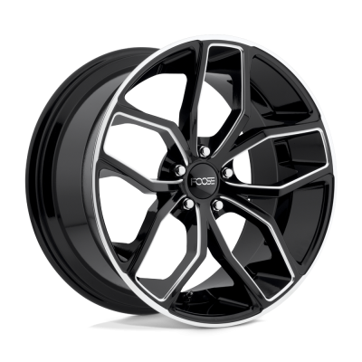 Foose 1PC - Foose Wheels F150 OUTCAST 20x10 5x120 40mm Gloss Black/Milled F150200021+40