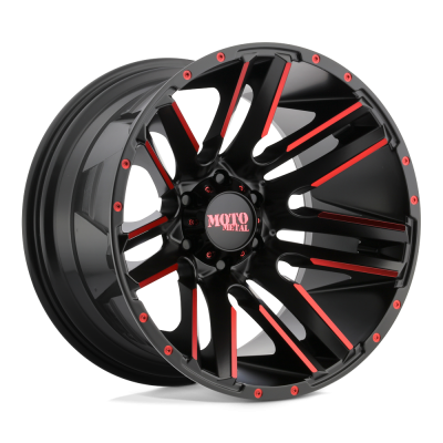 Moto Metal - Moto Metal MO978 RAZOR 20x10 5x5.5 -24mm Satin Black/Red MO97821055524NRC