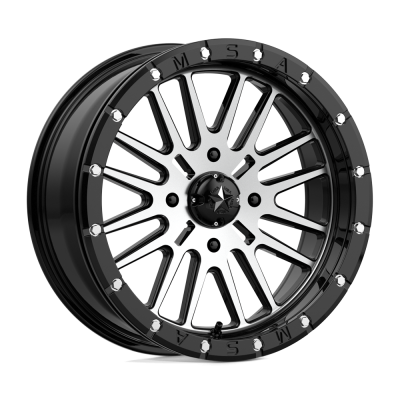 MSA Offroad Wheels - MSA Wheels M37 BRUTE BEADLOCK 18x7 4x156 10mm Gloss Black/Machined M37-018756