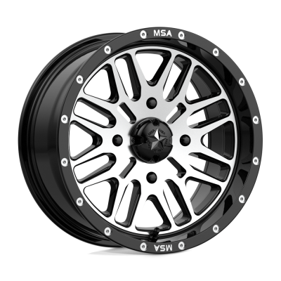 MSA Offroad Wheels - MSA Wheels M38 BRUTE 15x7 4x156 10mm Gloss Black/Machined M38-05756
