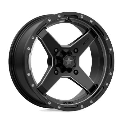 MSA Offroad Wheels - MSA Wheels M39 CROSS 16x7 4x137 10mm Satin Black/Titanium M39-06737