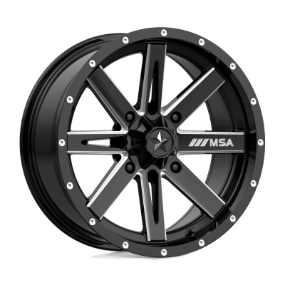 MSA Offroad Wheels - MSA Wheels M41 BOXER 16x7 4x137 10mm Gloss Black/Milled M41-06737