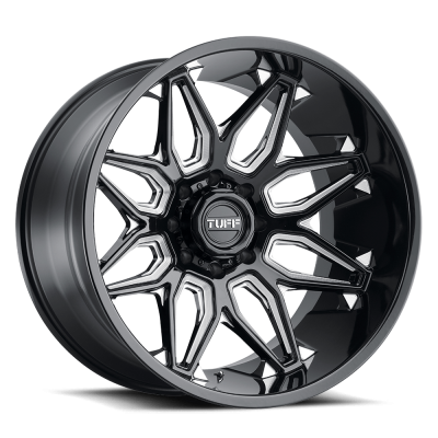 Tuff - Tuff Wheels T3B 24x14 8x170 -72mm Gloss Black/Milled 2414T3B-28170B25