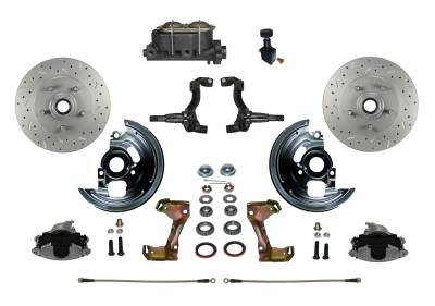 Leed Brakes - Leed Brakes FC1006-305X Manual Front Kit w/Drilled Rotors & Zinc Plated Calipers