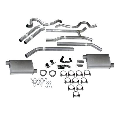 Thrush - Thrush 89023 Dual 2.5" Turbo Header Back Exhaust System w/Turbo Muffler