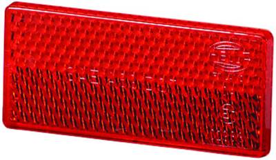 Hella - HELLA 004412021 Red 4412 Rectangular Reflex Reflector w/Adhesive