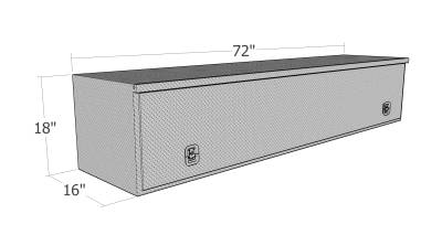 Unique Truck Accessories - Unique Truck HTB72C 16"x18"x72" Hi Cap HD Top Sider .10 Diamond Flip-Up Door