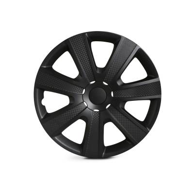 Winjet - Winjet CHB-5085-BPM-14 14" Wheel Cover Hubcaps 4Pc Black Matte & Mould Texture