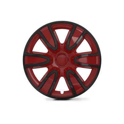 Winjet - Winjet CHB-5087-BRB-14 14" Universal Wheel Cover Hubcaps 4PC Black/Red