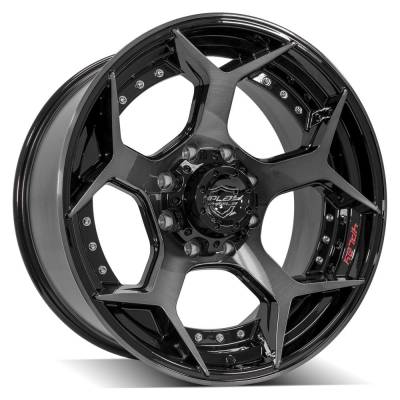 4PLAY - 4PLAY 4P50-22100-8650-24BBT Gen2 4P50 22x10 8x6.5" -24mm Brushed Black