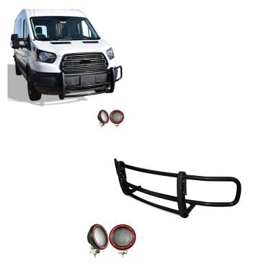 Black Horse Off Road - Black Horse 17FOTRMA-PLFR Black SPARTAN Grille Guard for Transit 150/250/350