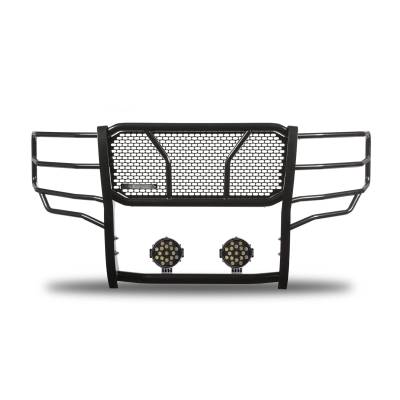 Black Horse Off Road - Black Horse RU-CHSI14-B-PLB Rugged Grille Guard 7.0" Blk LED for Silverado 1500
