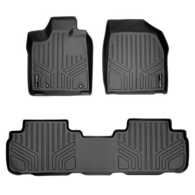 SMARTLINER - SMARTLINER SA0037/B0037 Front/Rear BLACK Floor Liners for Highlander Hybrid