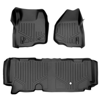 SMARTLINER - SMARTLINER SA0042/B0091 Front/Rear BLACK Floor Liners Super Duty Ext