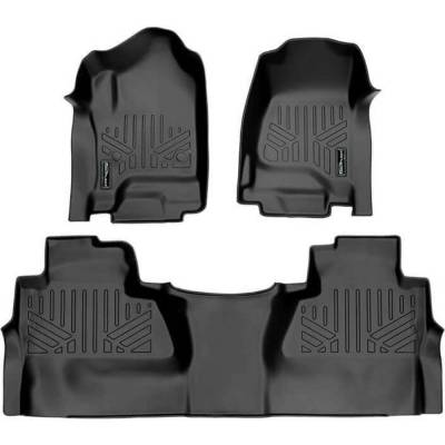 SMARTLINER - SMARTLINER SA0136/B0382 Front/Rear BLACK Floor Liners Silverado/Sierra Crew