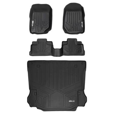 SMARTLINER - SMARTLINER SA0139/B0073/D0139 Front/Rear BLACK Floor Liners for Wrangler JK 4DR