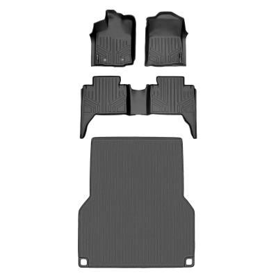 SMARTLINER - SMARTLINER SA0207/B0207/K0207 Front/Rear BLACK Floor Liners for Tacoma Double