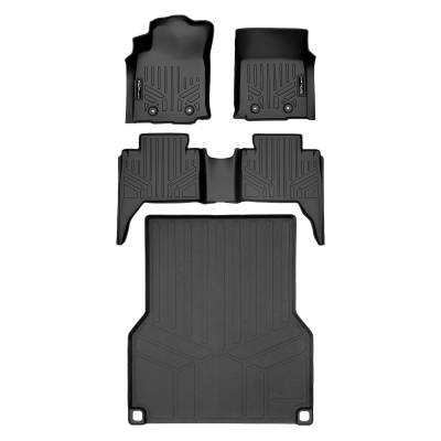 SMARTLINER - SMARTLINER SA0211/B0207/K0207 Front/Rear BLACK Floor Liners for Tacoma Double