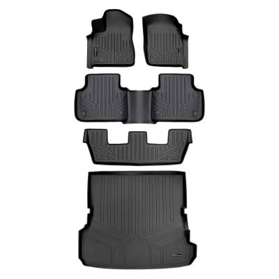 SMARTLINER - SMARTLINER SA0364/B0364/C0364/D0364 Front/Rear BLACK Floor Liners for Audi Q7