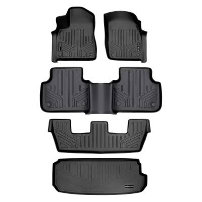 SMARTLINER - SMARTLINER SA0364/B0364/C0364/E0364 Front/Rear BLACK Floor Liners for Audi Q7