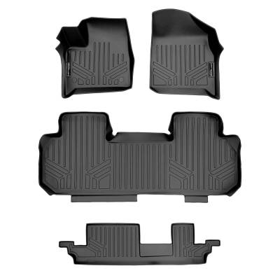 SMARTLINER - SMARTLINER SA0757/B0757/C0757 Front/Rear BLACK Floor Liners Chevy Traverse