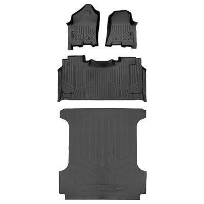 SMARTLINER - SMARTLINER SA0369/B0374/J0369 Front/Rear BLACK Floor Liners for Ram 1500 Crew