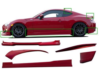 Stillen - Stillen KB21022F Complete Body Kit 7Pc Unpainted for 13-15 Scion FRS