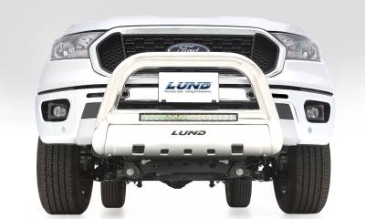 Lund - Lund 47021219 Bull Bar w/Led Light Bar-Stainless Steel