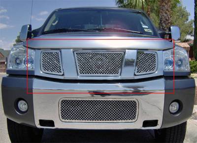 APS - APS Wire Mesh Grille-Polish for 04-07 Nissan Titan/Armada GR14GED22S
