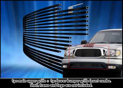 APS - APS Stainless Billet Grille Black for 01-04 Toyota Tacoma GR20HGG72J
