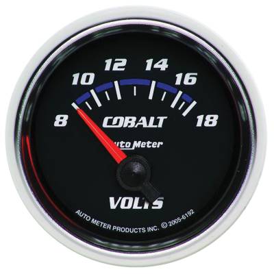 AutoMeter - AutoMeter 6192 Cobalt Electric Volt Meter Gauge 8-18V 2-1/16"