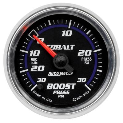 AutoMeter - AutoMeter 6159 Cobalt Electric Vacuum/Boost Gauge 30" HG/30 PSI 2-1/16"
