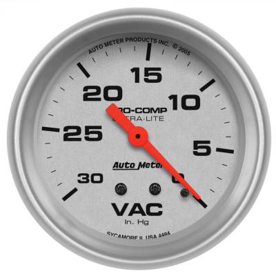 AutoMeter - AutoMeter 4484 Ultra-Lite Vacuum Pressure Gauge 2-5/8" Full Sweep