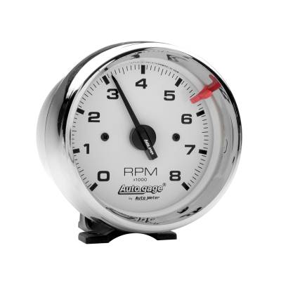 AutoMeter - AutoMeter 2304 Autogage Tachometer Guage 3.75" 8000RPM White/Chrome