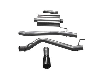 Corsa Performance - Corsa Performance 21060BLK Sport Cat-Back Exhaust System for 20-26 Gladiator JT