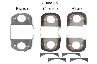 Rust Buster Frameworks - Rust Buster RB5056 Body To Frame Mount Brackets 6Pc for 07-18 Jeep JK 2DR