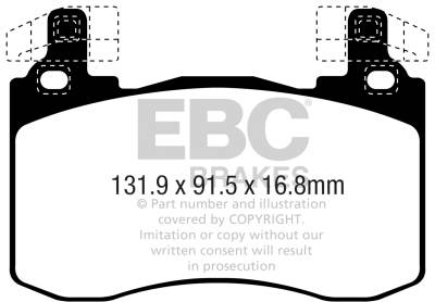 EBC Brakes - EBC Brakes DP42356R Yellowstuff Street & Track Brake Pads for G70 Stinger
