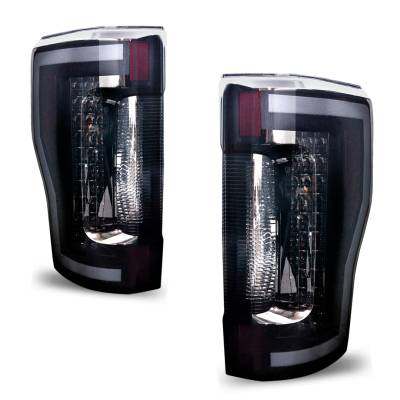 Winjet - Winjet CTRNG0563-BS-SQ Black Smoke LED Taillights for Renegade 17-18 Ford F250