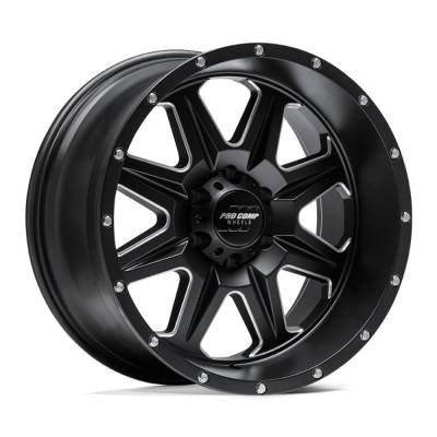 Pro Comp Wheels - Pro Comp Wheels PA63 RECON 17x9 5x5.0 -6mm Satin Black/Milled; PXA5163-7973