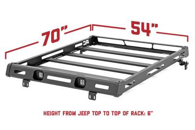Rough Country Suspension Systems - Rough Country Hard Top Roof Rack Black for Jeep Wrangler JK 10605