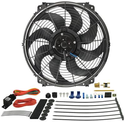 Derale - Derale 16016 16" Tornado Electric Fan & 180-DEG/F Dual Probe Fan Controller Kit