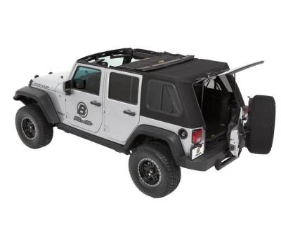 Bestop - Bestop 54863-17 Trektop Pro Black Twill Soft Top for 07-18 Jeep Wrangler JK 4DR