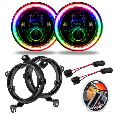 Oracle Lighting - Oracle 5769J-330 7" High Powered LED Headlights ColorSHIFT Pair for Jeep JL/JT