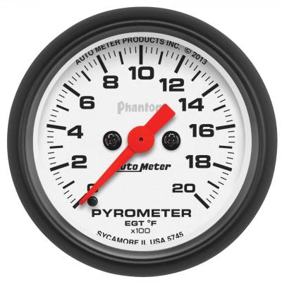 AutoMeter - AutoMeter 5745 Phantom Pyrometer Gauge 0-2000°F 2-1/16" Stepper Motor