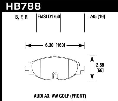 Hawk Performance - Hawk Performance HPS High Performance Street Brake Pads HB788F.745
