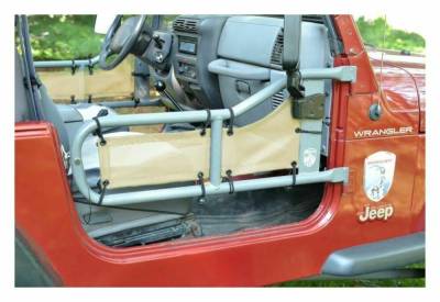 Steinjager - Steinjager Mesh Tube Door Covers Front Tan for Wrangler YJ J0043870