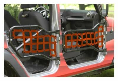 Steinjager - Steinjager Cargo Net Tube Door Covers Front/Rear-Orange for Jeep JK J0043665