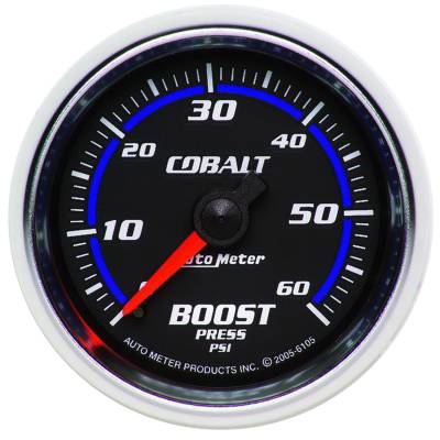 AutoMeter - AutoMeter 6105 Cobalt Mechanical Boost Pressure Gauge 0-60PSI 2-1/16"